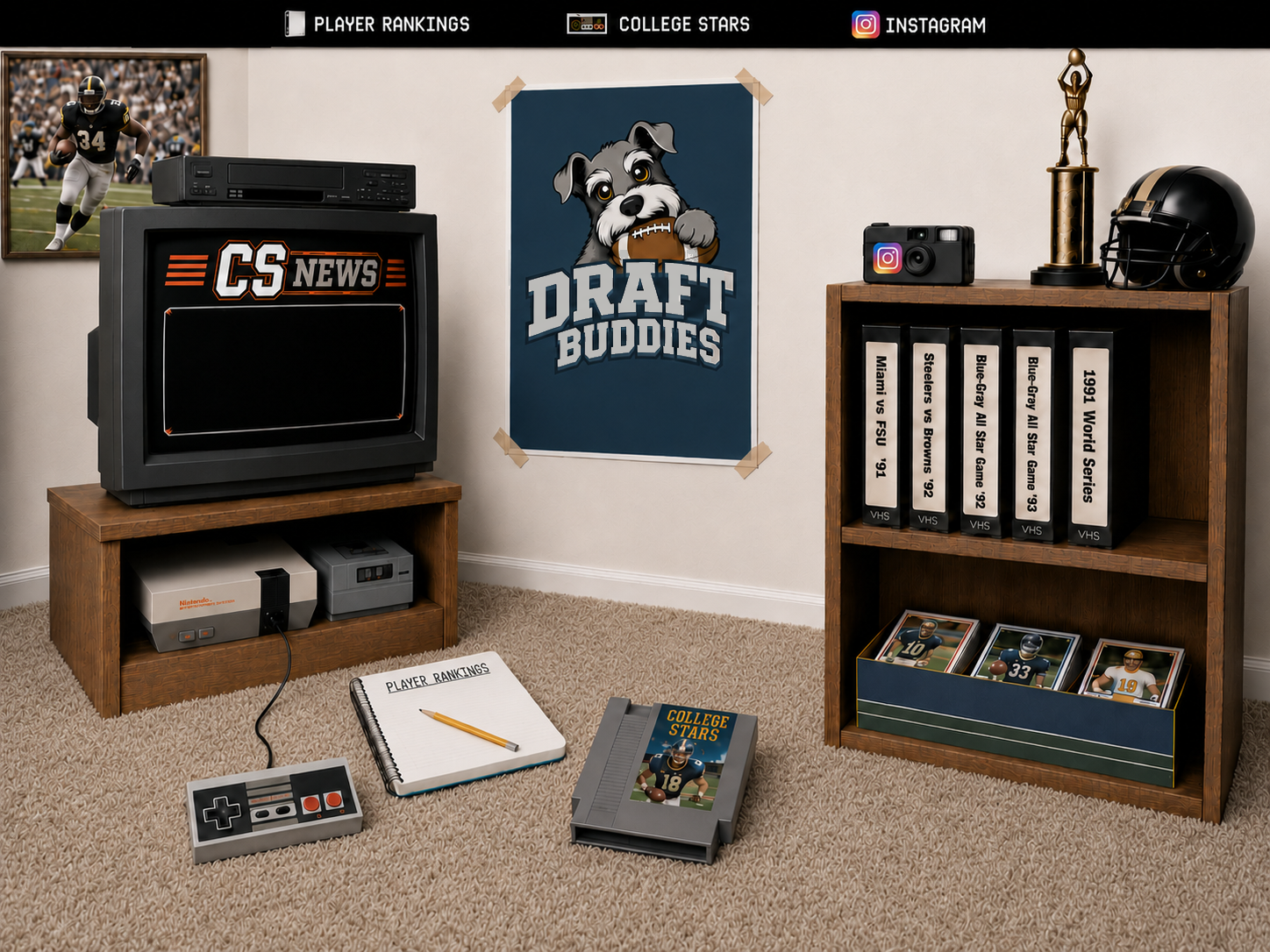 Draft Buddies retro sports room